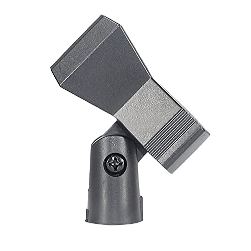 2pcs Microphone Clip, Adjustable Mic Clip Holder for Mic Stand, Mic Holder Clamp for Handheld Microphones(Black)