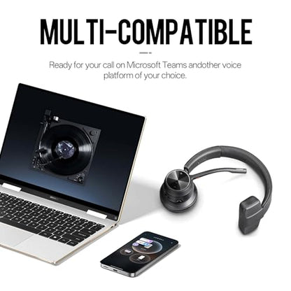 Poly Voyager 4310 UC Wireless Headset & Charge Stand - Single-Ear Headset, Connects PC/Mac/Mobile Phone via Bluetooth with USB-C to A Adapter & USB C Dongle & USB A-C Cable & Storage Bag
