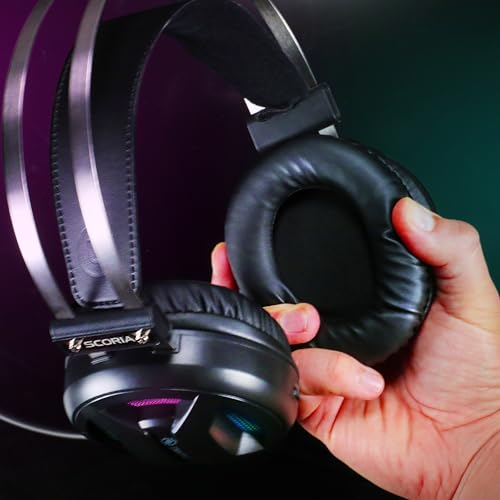 ENHANCE Scoria 2 Wired Gaming Headset - Gaming Headphones with 7.1 Surround Sound, Soft Memory Foam Earpads, Fast Access Controls - Headset with Mic Compatible with PlayStation, PC, Laptop