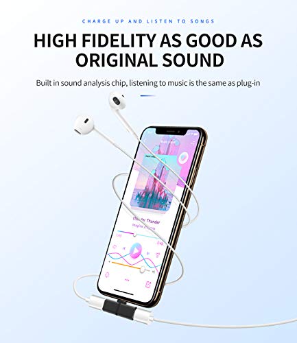 Zoyuzan Lightning to Audio Adapter, 4 in 1 Functionality, Compatible with iPhone 7 and Up, iPad and iPod, Copper Wire Audio Output, 12-Month Warranty