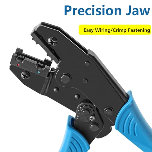 smseace 91pcs Right Angle Spade Connectors with Flag Terminal Crimper 22-18/16-14/12-10AWG Quick Disconnect Flag Connector + Electrical Crimping Tool for Right Angle Spade Connector - size: 91Pcs