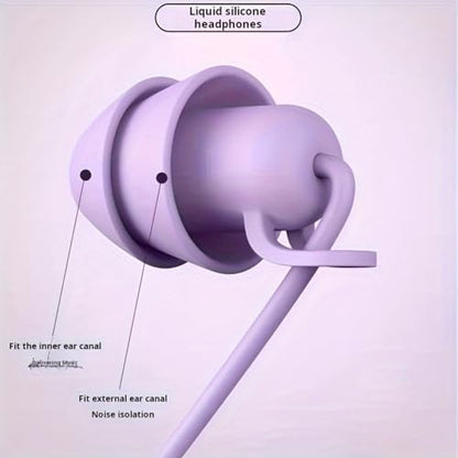 Soft Silicone Wired Sleep Earbuds, 3.5mm Jack Noise Isolating in-Ear Headphones, Comfort Side Sleeping Earphones (Purple) - color: Purple