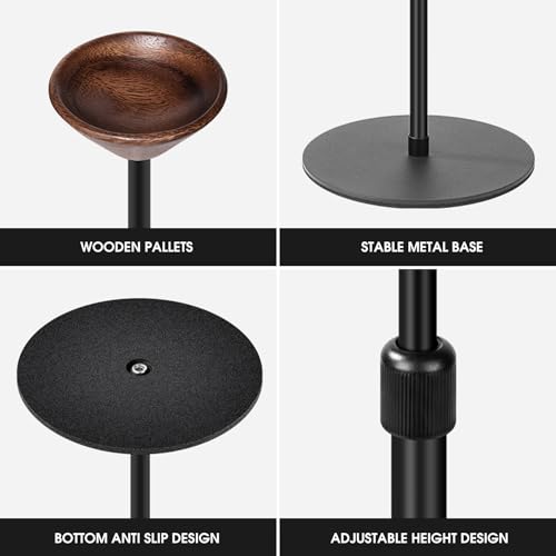 2-Pack Floor Homepod Mini Stand,Height Adjustable 15.7 In-31.4 in Black | Wooden Tray Safety Stability and Anti Slip Bottom，Mini Speaker Accessories Are Suitable for Home Living Rooms, Bedrooms, Gyms - color: 2 Pack- black