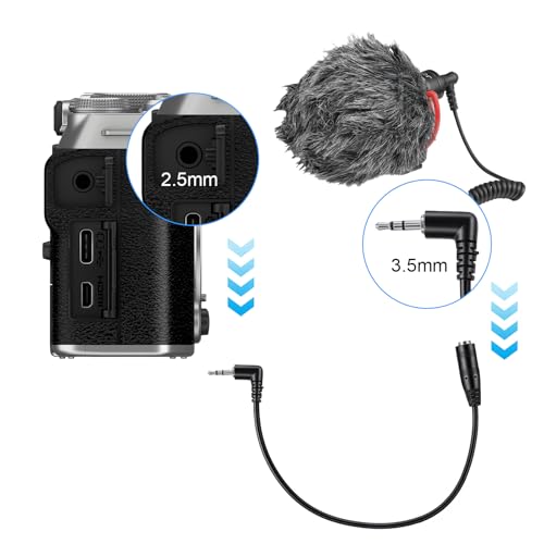 Xthrotsenk 2 Pack 2.5mm to 3.5mm Adapter Headphone Jake Right Angle Adapter 6" Connector Cable Cord for Radios Smartphone Headset Earphone Convert to 2.5mm Jack for Telephone Cordless Recorder Camera