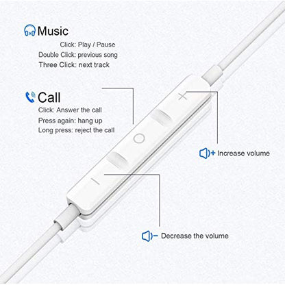 2 Pack Wired Earbuds in-Ear Headphones, Wired Headphones with 3.5mm Earphones[MFi Certified] with Microphone Volume Control Compatible with iPhone,iPad,iPod,Computer,Android Most 3.5mm Audio Devices