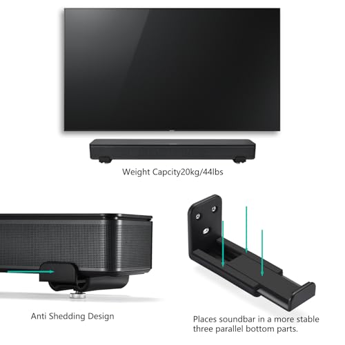 Soundbar Wall Mount for Sony,JBL,LG,Bose SoundBar Mounting Bracket Under TV | Soundbar Mount Shelf for Samsung,Roku,Vizio, Sound Bar Mounting Bracket,TV Speaker Adjustable Wall Mount Kit