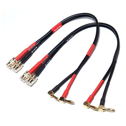 WJSTN Speaker Cable Extension with Right Angle Banana Plugs, 12 AWG, Banana Jack Connectors, Male to Female 4mm Banana Plugs Multifunctional Adapters, 2Pack (3Feet) - size: 3Feet