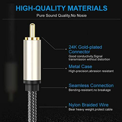Subwoofer Cable Digital Coaxial Cable 1 to 1 Video Cable for Home Theater Sound - color: 1.5m