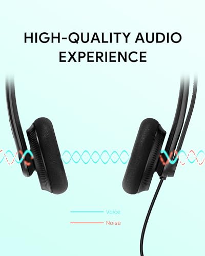 Yealink UH34 Lite USB Wired Headset,Teams Certified, in-Line Controls | Headphones with Noise Cancelling Microphone, Dual-ear, Laptop Computer PC, Home Office Online Class Meetings, Zoom & UC - style: Foamy Cushion UH34