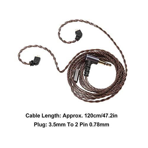 WW Replacement Earphone Cable, Oxygen Free Copper Headphone Upgrade Cable with Pre - Formed Ear Hooks, for TFZ TRN AS10 AS06 ZST ZS3 UE QDC CCA 2 - Pin 0.78mm