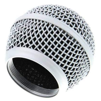 RK143G Replacement Grille for Shure BLX288/SM58 Digital Handheld Wireless Microphone System 2-Pack, with Windscreen, Silver Color, 2 Pack