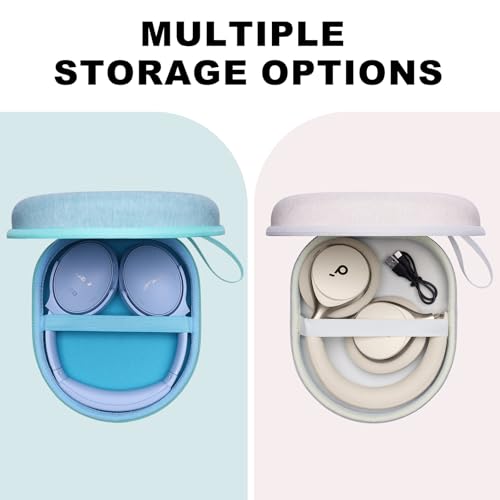 Headphone Case, Large Headphones Case Mint | Compatible with JBL, Soundcore, Sony WH-CH520/WH-CH720N, BERIBES, KVIDIO, TOZO HT3/HT2, Picun Headphone, Big Headphone Case - color: Outer Mint Green+ Inner Light Blue