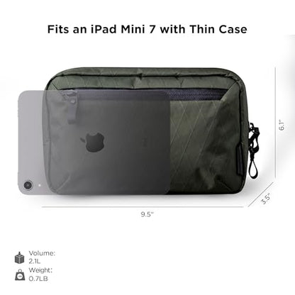 ALPAKA Elements Tech Case Tech 파우치 2.1L 케이블 백 그린 X-Pac VX21 | 내후성 원단, YKK 아쿠아가드 지퍼, 탈착식 어깨끈, 전자 제품 및 액세서리, 일상 업무 여행에 이상적 - color: Green-2.1L-X-Pac VX21