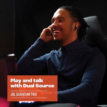 JBL Quantum TWS - Cancelling Gaming Earbuds - Black | JBL QuantumSURROUND, Low latency wireless connection, Fast Pair and JBL Dual Source, Be heard with beamforming microphones - style: JBL Quantum TWS
