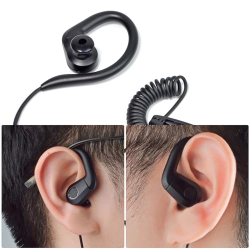HYS 3.5mm Single Receive-Only Earpiece with Comfort Earbud Earhook | Headset with Earbud Audio Kit For Two-Way Radios,Transceivers&Speaker Mics Jacks/for Police Security and Law Enforcement Use