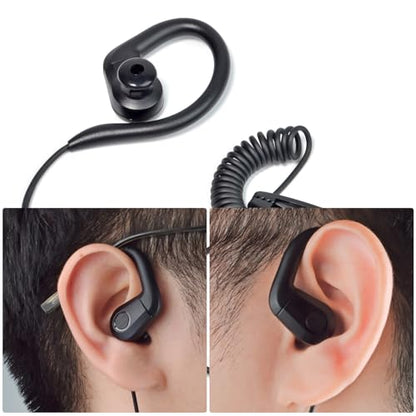 HYS 3.5mm Single Receive-Only Earpiece with Comfort Earbud Earhook | Headset with Earbud Audio Kit For Two-Way Radios,Transceivers&Speaker Mics Jacks/for Police Security and Law Enforcement Use