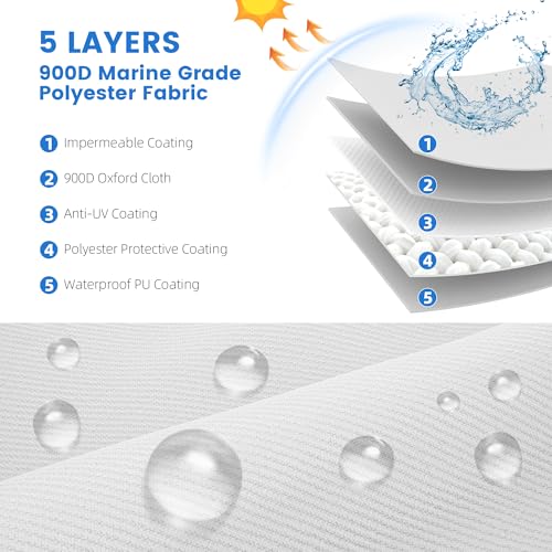 2 Pack Boat Speaker Covers, 900D Waterproof Wakeboard Tower Speaker Cover | Marine Grade UV Resistant Polyester Fabric, 10" H x 10" W x 12" D, Gray - color: Gray, size: M:10" H x 10" W x 12" D