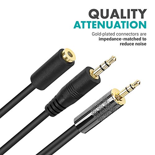 Movo MV-RC300 3.5mm TRS to TRS Line to Microphone Attenuator Cable (-25dB) with Headphone Monitoring for DSLR's, Zoom, Tascam, Mixers, and More