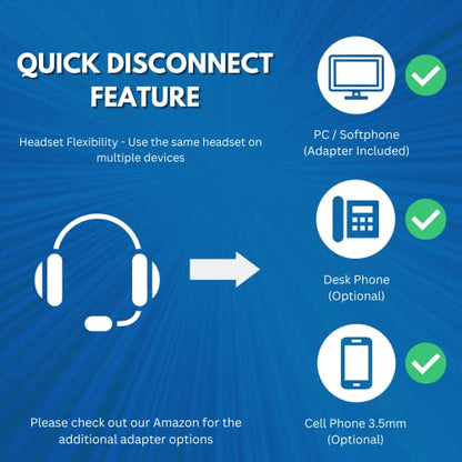 TruVoice HD-150 USB Proffesional Headset for The Office or Call Center – Works with All VoIP Phone Systems – Noise Canceling Microphone and HD Speakers - color: Double Ear