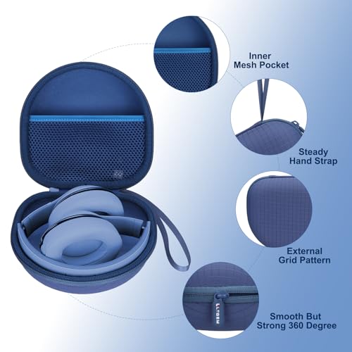 Headphone Case Compatible with Soundcore Anker Q20i/Q30, Beats Solo 4/Studio Pro, Tune 510BT/520BT, BERIBES/KVIDIO/JLab JBuds Lux ANC/TOZO HT3/Skullcandy Headphones Case Hard Shell(Light Blue) - color: Light Blue
