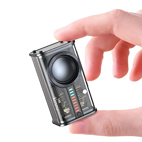Portable Bluetooth Speaker with Lights, Transparent Wireless Mini Bluetooth Speaker with TWS, Perfect Small Speaker HD Sound and Bass for Office, Home, Shower, Room, Bike, Car (Black) - color: Black