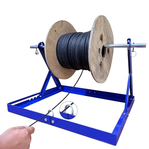 Cable Reel Drum Roller Holder Wire Dispenser Cable Rack Fold Spool Holder Dispenser FOLD CABLE DRUM JACK BLUE - color: Blue Cable Drum Jack
