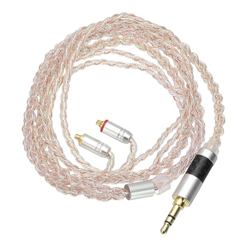 PATIKIL IEM Earphone Cable 1.2M Long 28AWG Silver-Plated Pink (3.5mm MMCX) - color: Light Pink, size: 3.5mm