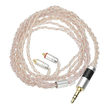 PATIKIL IEM Earphone Cable 1.2M Long 28AWG Silver-Plated Pink (3.5mm MMCX) - color: Light Pink, size: 3.5mm