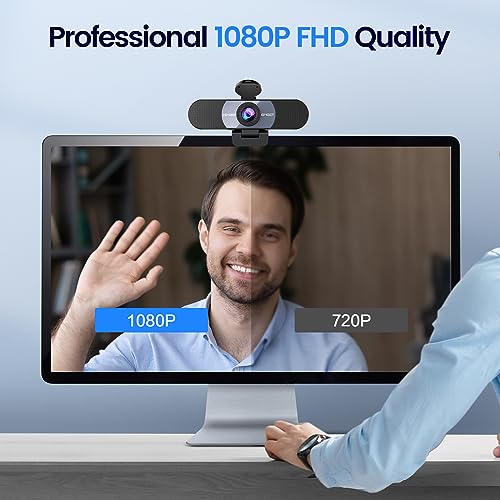 EMEET C960 1080P Webcam with Microphone, 2 Mics, 90° FOV, Computer Camera | Fixed Focus, Plug&Play for Zoom/Teams/Facetime/YouTube/Google Meet/Switch 2 Camera, Grey - style: 1080P Grey