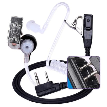 2-Pack K1 Transparent Acoustic Tube Earpiece Push-to-Talk Mic Compatible with global-ptt G0 G5, Rocky Talkie Mountain Radio, Kenwood Samcom Radios, etc (K-Plug) - style: K-plug