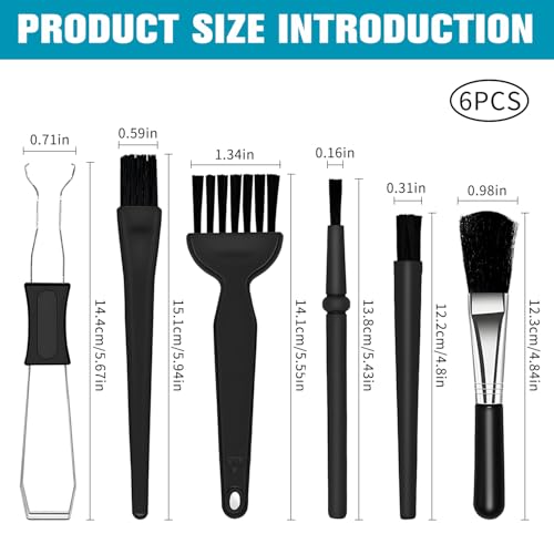 6PCS Keyboard Brush Cleaner Kit with Keycap Puller & Switch Puller, PP Handle Nylon Small Space Dust Removal Anti Static Brush for Computer Keyboard Electrical Appliance Seam Motherboard Camera