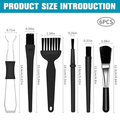6PCS Keyboard Brush Cleaner Kit with Keycap Puller & Switch Puller, PP Handle Nylon Small Space Dust Removal Anti Static Brush for Computer Keyboard Electrical Appliance Seam Motherboard Camera