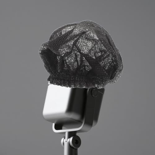 Artibetter 200pcs Disposable Microphone Covers Non-woven Windshield Sleeves with Elastic Band Noise Reduction Protective Caps for Ktv Karaoke Recording Studio Interviews