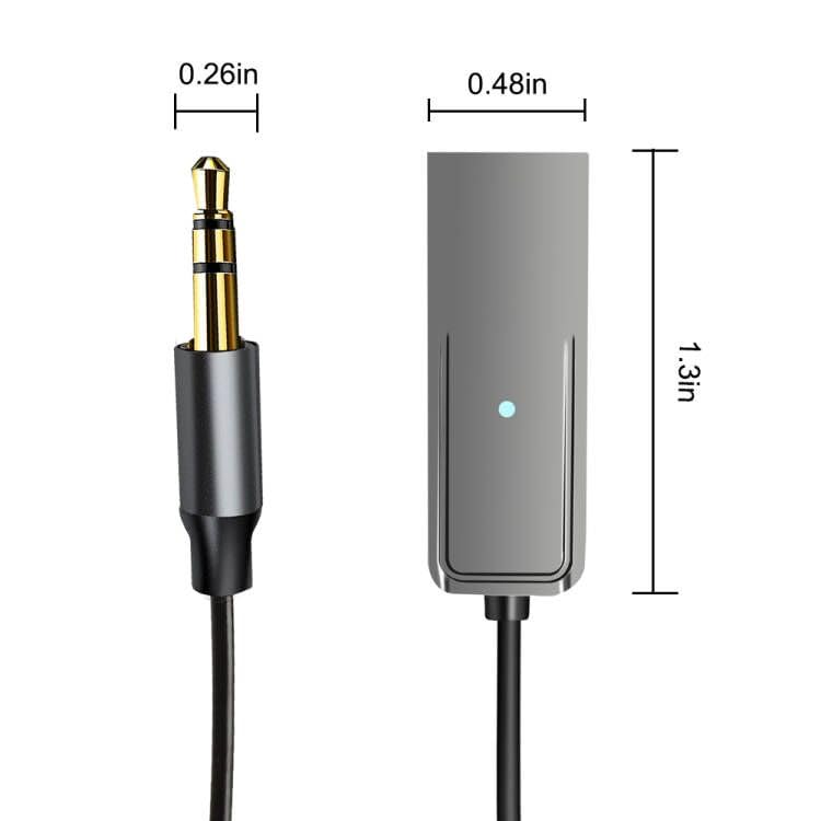 Bluetooth Aux Adapter for Car USB Aux Bluetooth 5.3 Adapter - size: T21