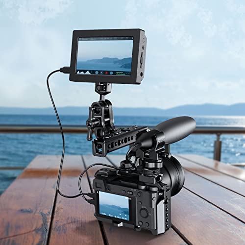SmallRig Shotgun Microphone Holder (Cold Shoe), Built-in Soft Silicone, Bumps and Noises Absorption BSM2352