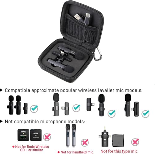 Mini Mic Case Wireless Lavalier Microphone Case for Wireless lavalier microphones Wireless Microphones Mini Tiny Mic Lapel Clip Microphones (Case only)