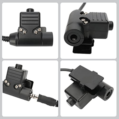 U94 PTT Military 2-Pin Adapter 7.0mm Plug Push to Talk for Baofeng ham Radio UV-5R MINI AR-5RM UV-21R UV-5G AR-152 PRO BF-F8HP PRO UV-5R DM-32 BF-888S Kenwood Two Way Radio