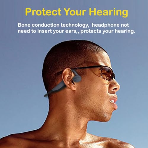 Bone Conduction Headphones, swimmingWireless Bluetooth Open Ear IP68 Waterproof Compatible with Android iPhone, Universal Earphones Headset Hi-Fi Stereo Sound for Swimming Gym Running, Blue