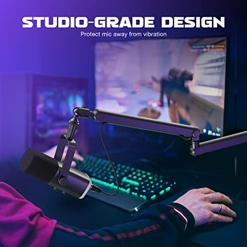 FIFINE Gaming Equipment Bundle with XLR/USB Dynamic Mic, Low Profile Arm, Audio Mixer, Over-Ear Headphones, XLR Cable for Streaming, Podcast, Recording, Vocal, Game Voice