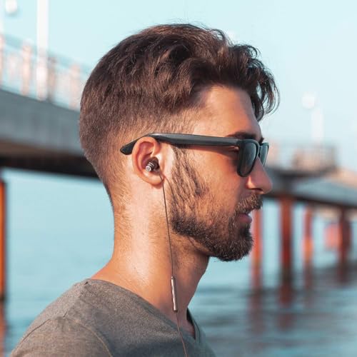 LUDOS Clamor Wired Earbuds in-Ear Headphones, 5 Years Warranty, Earphones with Microphone, Noise Isolating Ear Buds, Memory Foam for iPhone, Samsung, School Students, Kids, Women, Small Ears - Brown - color: Brown, style: 3.5 mm
