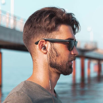 LUDOS Clamor Wired Earbuds in-Ear Headphones, 5 Years Warranty, Earphones with Microphone, Noise Isolating Ear Buds, Memory Foam for iPhone, Samsung, School Students, Kids, Women, Small Ears - Brown - color: Brown, style: 3.5 mm