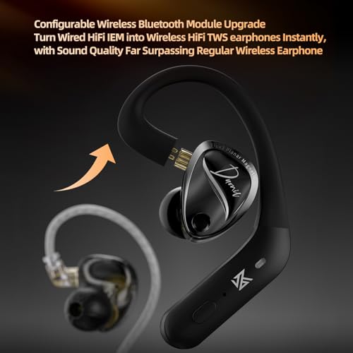 KZ Duonic in Ear Monitor, HiFi IEM Earbuds | 1DD+Triple-Magnet Planar Driver, 4 Tuning Switches with 12 Timbre, Bass Studio Headphones for Audiophiles, 3.5mm with Mic