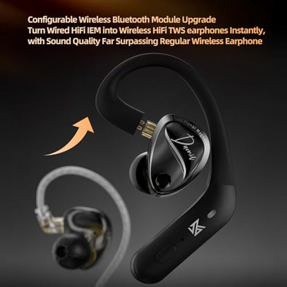 KZ Duonic in Ear Monitor, HiFi IEM Earbuds | 1DD+Triple-Magnet Planar Driver, 4 Tuning Switches with 12 Timbre, Bass Studio Headphones for Audiophiles, 3.5mm with Mic
