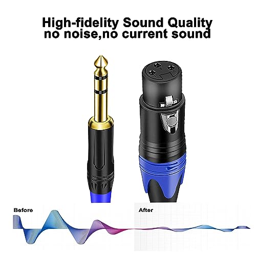 6.35mm Dual TRS to XLR Female Cable for Microphone, Mixer, Amplifier, 6.6 FT, Dual1/4 TRS Male to XLR Audio Cable, Y Splitter Patch Cord, 3-PinXLR to Dual 1/4 Converter Adapter Cable - style: 1PACK-6.6ft-Female