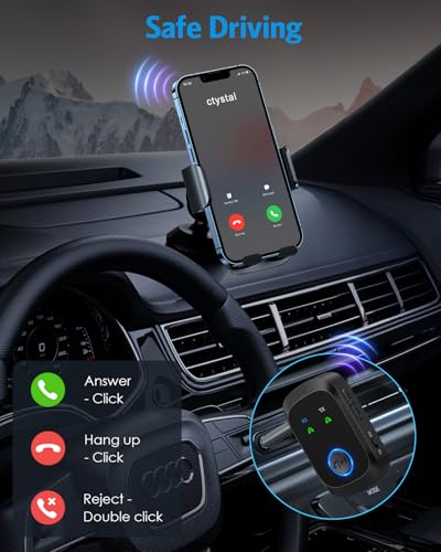 Bluetooth 5.4 Transmitter Receiver, 2-in-1 Car AUX Adapter | Wireless Bluetooth Adapter for Car with Hands-Free Calls, 3.5mm AUX Audio Adapter for TV/Car/Airplane /Home Stereo