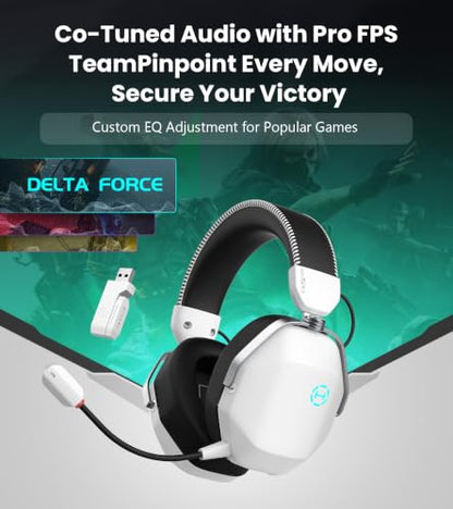 Edifier G5 MAX THX Spatial Audio Quad-Mode Gaming Headset, White - color: White
