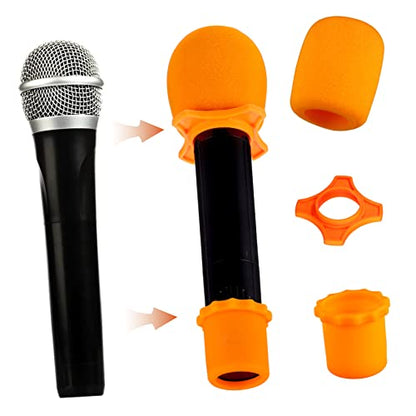 Totority Microphone Storage Box Bag with Padded Sponge Protection Slip Rings and Bottom Rod Holders Zipper Case for Secure Mic Storage and Transport