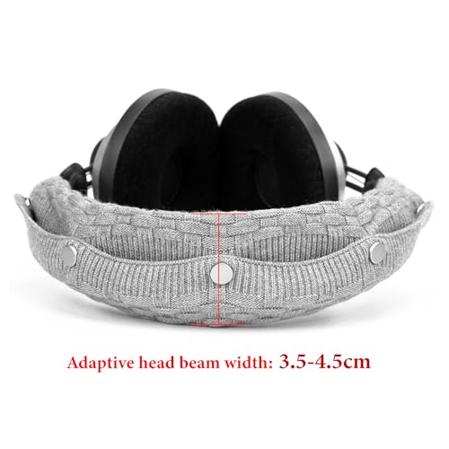 Geekria Large Knit Fabric Headband Pad Compatible with Logitech, Turtle Beach, Panasonic, AKG, Sennheiser, Sony Headphones, DIY Easy Install (Grey)