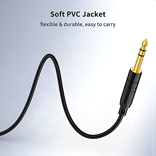1/8 to 1/4 Stereo Bidirectional 6.35mm 1/4" to 3.5mm 1/8" TRS Guitar Cord | 6.35mm Male to 3.5mm Male Audio Aux Cable forLaptop, Home Theater Devices, Keyboard Piano,Speaker and Amplifier 3.6~16ft - size: 3.3Feet