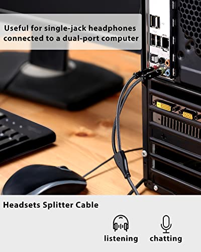Headphone Splitter Cable 3.5mm Female to 2 Male 30cm